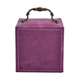 Velvet Three Layer Jewelry Box with Mirror, Handle and Lock In PURPLE