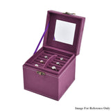 Velvet Three Layer Jewelry Box with Mirror, Handle and Lock In PURPLE