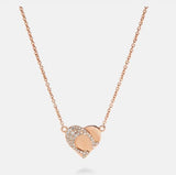 COACH - Rose Gold Plated Signature Logo Bling Heart Pentant Necklace