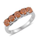 Stainless Steel Viceroy Spessartine GARNET 5 Gemstone Ring