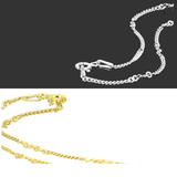 Set of 2 Italian 18k /Silver & Sterling Silver Curb Link Necklace Chains (18 in.)