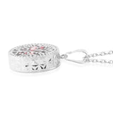 Stainless Steel Tree of Life with Simulated Diamond Loose Stones Pendant & Chain (18 in)