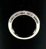 Sterling Silver Black Diamond & Black Diamond Side Accents Stackable Band Ring