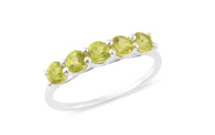 Sterling Silver Brazilian CITRINE Round Gemstone 5 Stone Ring