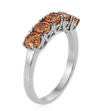 Stainless Steel Viceroy Spessartine GARNET 5 Gemstone Ring