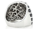 Rhodium over Sterling Silver 1.50 ct. BLACK DIAMOND Statement Ring