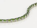 Sterling Silver Russian 12cts Chrome Diopside Tennis Line Bracelet (7.00 in)