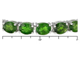 Sterling Silver Russian 12cts Chrome Diopside Tennis Line Bracelet (7.00 in)