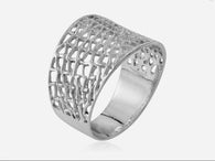 Sterling Silver Open Work Lace Ring (3.65 g)