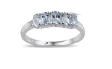 Sterling Silver Sky Blue TOPAZ Oval Shaped 5 Gemstone Ring (size 5)