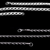 Set of 2 Stainless Steel Enlarged CURB & ROPE Chain 24" Unisex