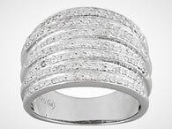 Rhodium Over Sterling Silver .50 ct. White DIAMOND 7 Row Band Ring (Size 7)