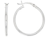 Sterling Silver 22mm Polished Hoop (2 gm) Saddle Back Earrings