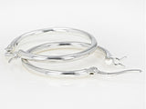 Sterling Silver 22mm Polished Hoop (2 gm) Saddle Back Earrings