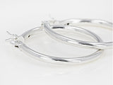 Sterling Silver 22mm Polished Hoop (2 gm) Saddle Back Earrings