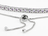 Rhodium/Sterling Silver Brazillian AMETHYST 1.60 ct Adjustable Sliding Bolo Bracelet