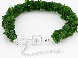 Rhodium/Sterling Silver 80 cts Chrome Diopside Chip Adjustable Magnetic Bracelet