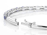 Sterling Silver 1.88ct. TANZANITE & TOPAZ Bangle Bracelet (8in)