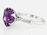 Rhodium over Sterling Silver 5 ct. round Brazilian AMETHYST Solitaire Ring