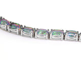 Rhodium over Sterling Silver Mystic Topaz Line Bracelet (7.50 in)