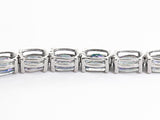 Rhodium over Sterling Silver Mystic Topaz Line Bracelet (7.50 in)