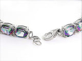 Rhodium over Sterling Silver Mystic Topaz Line Bracelet (7.50 in)