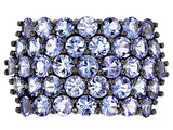 Rhodium over Sterling Silver 4.25 cts. TANZANITE Multi Row Cluster Ring