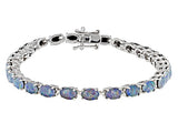 Rhodium/Sterling Silver Multi Color Boulder Opal Tennis Bracelet (7.25 in)