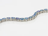 Rhodium/Sterling Silver Multi Color Boulder Opal Tennis Bracelet (7.25 in)