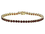 18k Yellow Gold over Sterling Silver 12cts. Mozambique GARNET Line Tennis Bracelet (7 in)