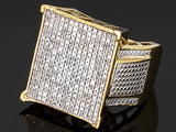 14K Yellow Gold over Sterling Silver .60 ct White DIAMOND Pave Cluster Ring (size 5)