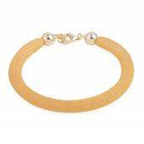 14K Yellow Gold Sterling Silver Mesh Bracelet (7.50 in)