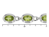 Sterling Silver Bezel Set Green Peridot Line Bracelet Size 8"