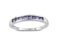 Sterling Silver Channel Set TANZANITE Stackable Band Ring (.620 cts)