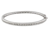 .50ctw White Diamond Rhodium over Brass Bangle Bracelet (7")