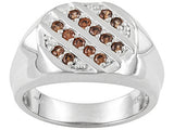 Rhodium over Sterling Silver Imperial Colored Zircon Row Ring