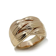 18K Yellow Gold Plated Sterling Silver Twisted Braided Band Ring (4.3 g)